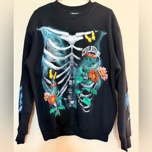 Civil Regime Black Graphic Crewneck Sweater